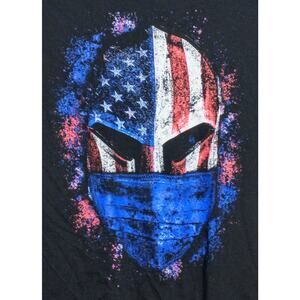Grunt Style American Flag Helmet T-Shirt. Men's Small. Black